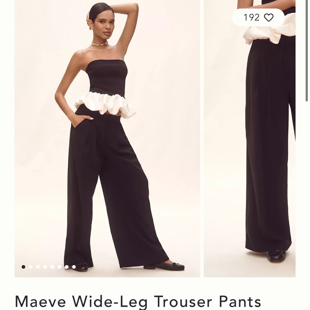 NWT Maeve Wide-Leg Trouser Pants Size 2 Black